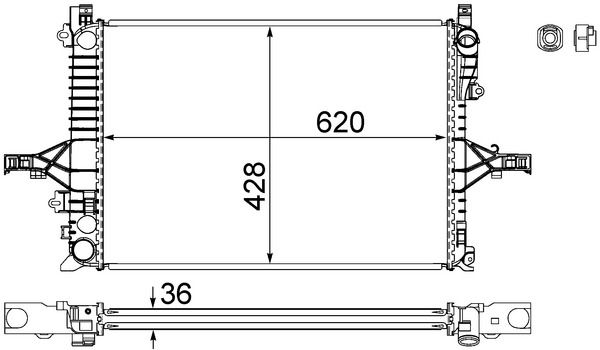 MAHLE Kühler, Motorkühlung (CR 1539 001S) MAHLE Kühler, Motorkühlung (CR 1539 001S)
