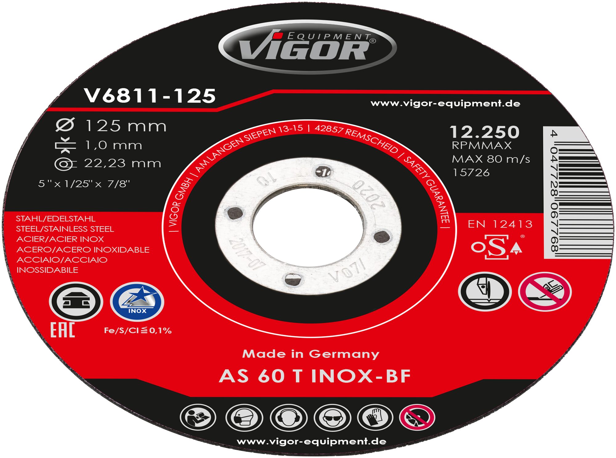 VIGOR Trennscheiben Satz ∙ 125 mm ∙ V6811-125 ∙ Anzahl Werkzeuge: 10