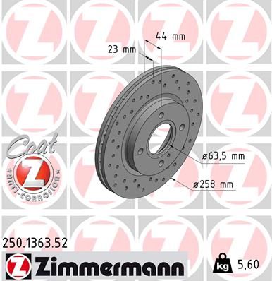 ZIMMERMANN Bremsscheibe (250.1363.52)