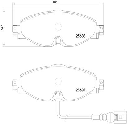 BREMBO Bremsbelagsatz, Scheibenbremse (P 85 126X)