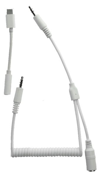 Audiokabel TRS/TRRS Stecker 3,5mm m. USB-C Adapter