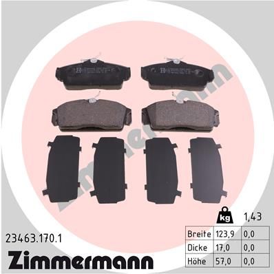 ZIMMERMANN Bremsbelagsatz, Scheibenbremse (23463.170.1)