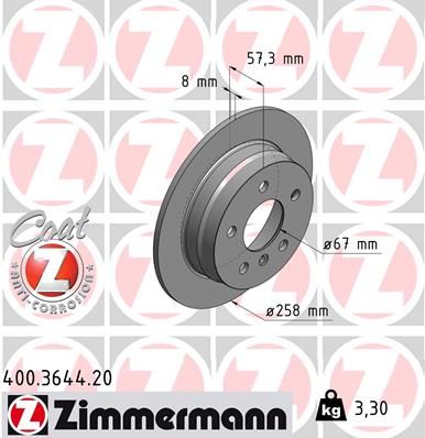 ZIMMERMANN Bremsscheibe (400.3644.20)