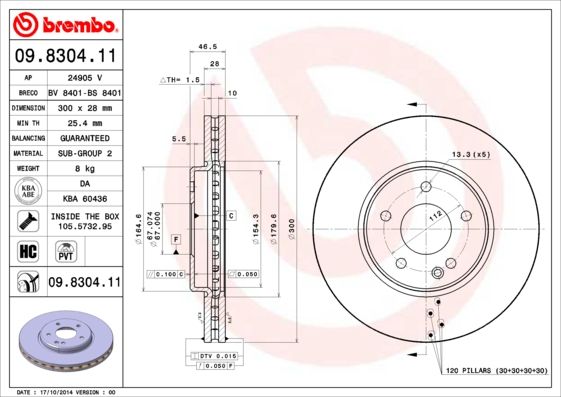 BREMBO Bremsscheibe (09.8304.11)