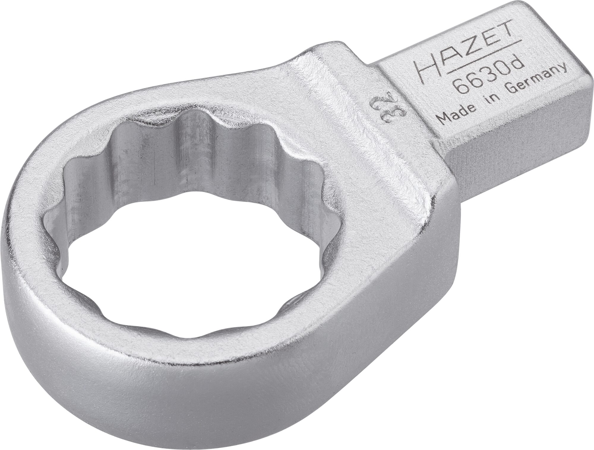 HAZET Einsteck-Ringschlüssel 6630D-32 ∙ Einsteck-Vierkant 14 x 18 mm ∙ Außen-Doppel-Sechskant-Tractionsprofil ∙ 32 mm 4000896029099 6630D-32