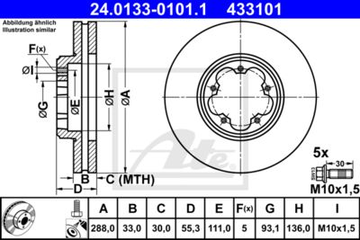 ATE Bremsscheibe (24.0133-0101.1)