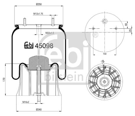 FEBI BILSTEIN Federbalg, Luftfederung (45098)
