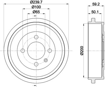 HELLA Bremstrommel (8DT 355 301-571)