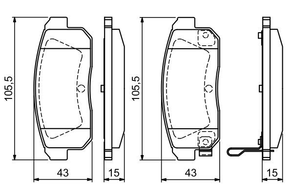 BOSCH Bremsbelagsatz, Scheibenbremse (0 986 494 223)