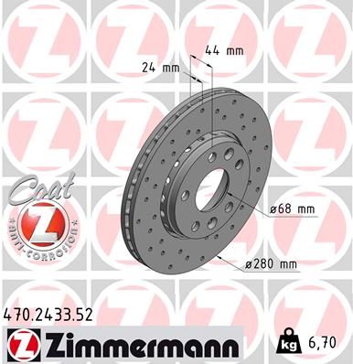 ZIMMERMANN Bremsscheibe (470.2433.52)