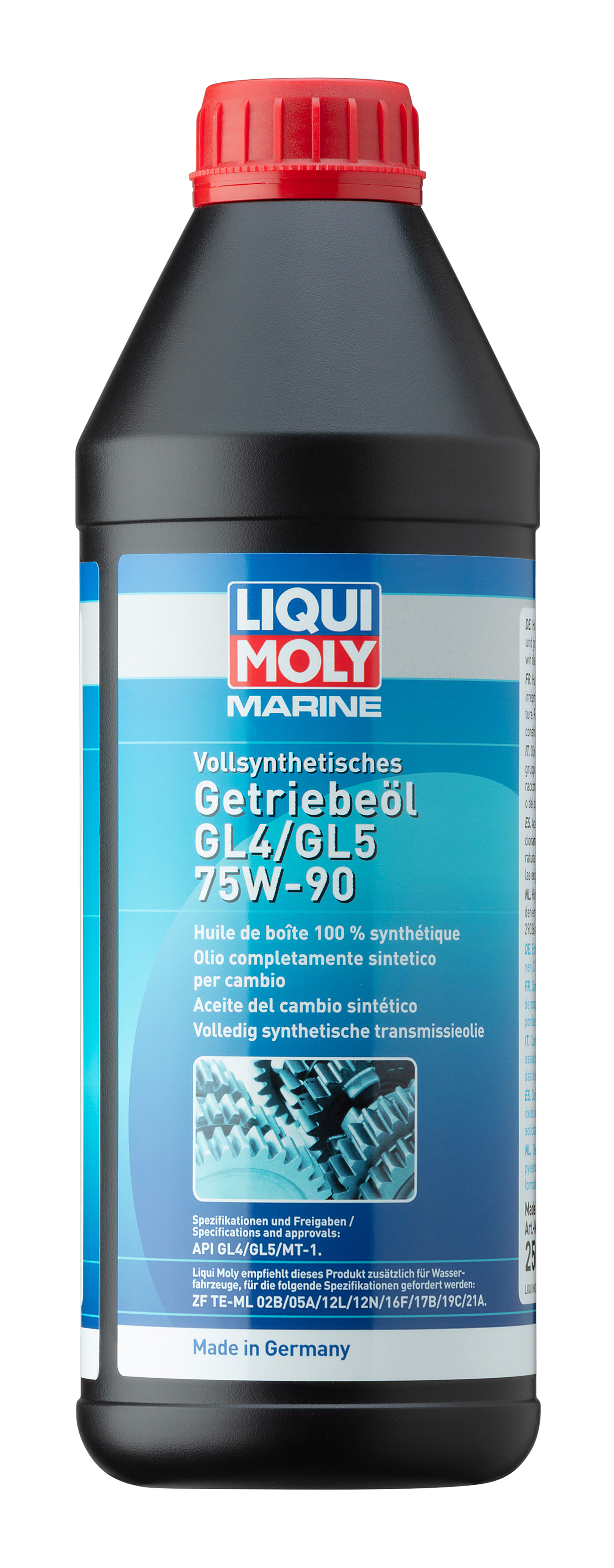 LIQUI MOLY Marine Vollsynthetisches Getriebeöl GL4/GL5 75W-90, 1 l (25070)