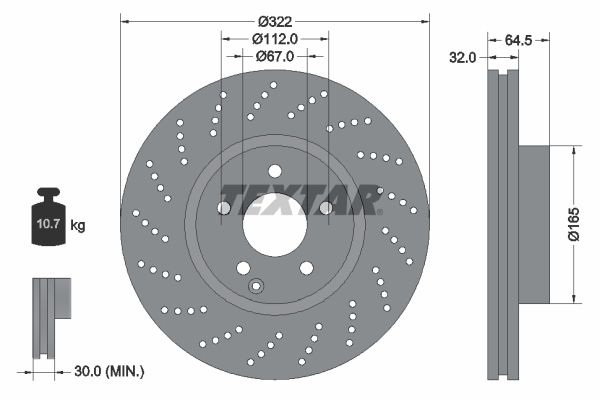 TEXTAR Bremsscheibe (92163403)