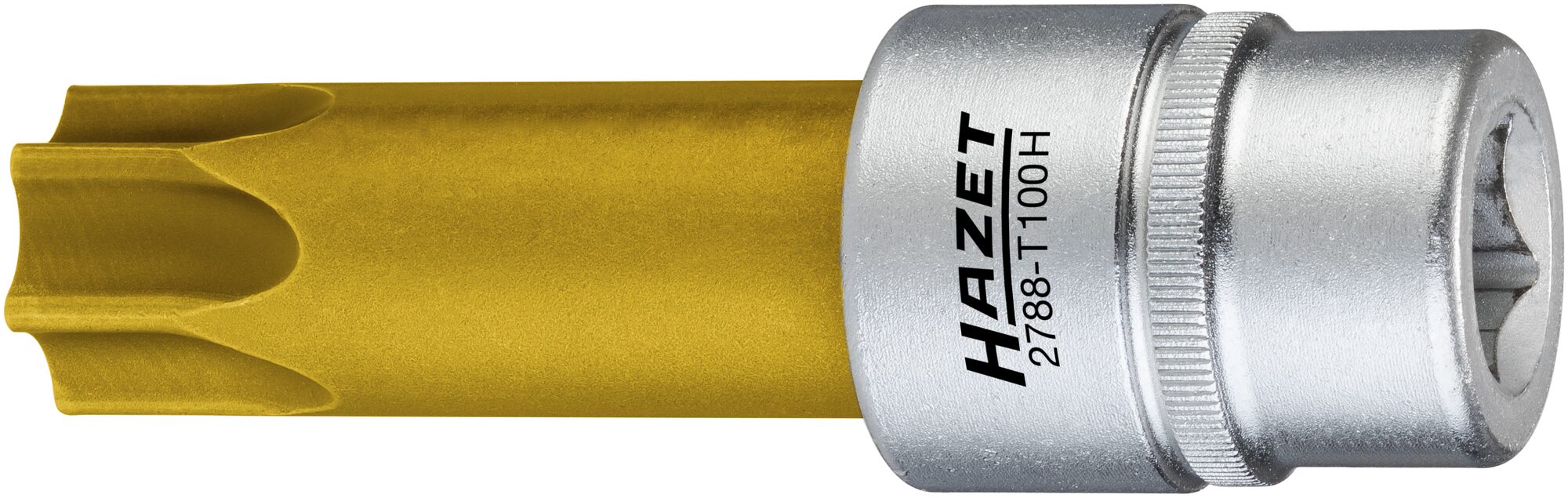 HAZET Nockenwellen-Versteller TORX® Schraubendreher-Einsatz ∙ mit Bohrung 2788-T100H ∙ Vierkant12,5 mm (1/2 Zoll) ∙ Tamper Resistant TORX® Profil ∙ T100H