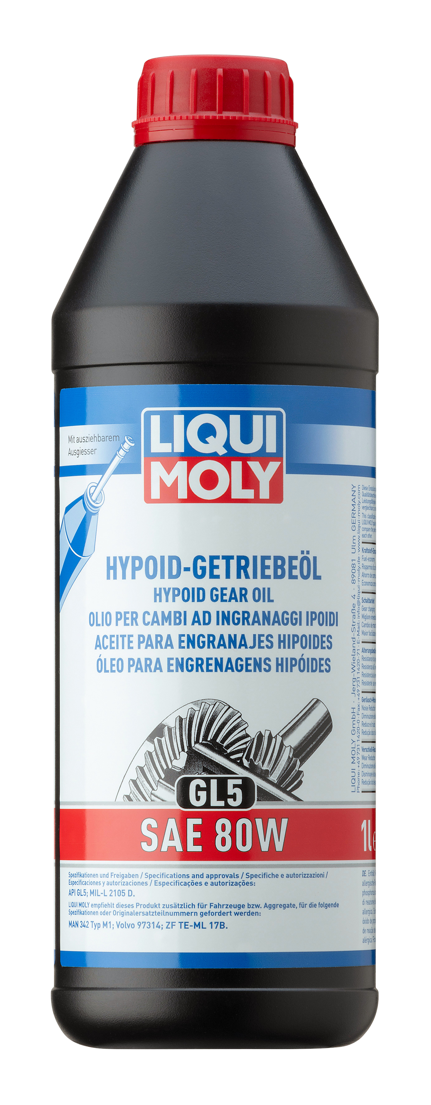 LIQUI MOLY Hypoid-Getriebeöl (GL5) SAE 80W, 1 l (1025)