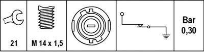 HELLA Öldruckschalter (6ZL 007 675-001) 4082300071085 6ZL 007 675-001