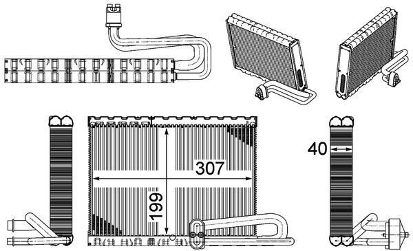 MAHLE Verdampfer, Klimaanlage (AE 121 000P)
