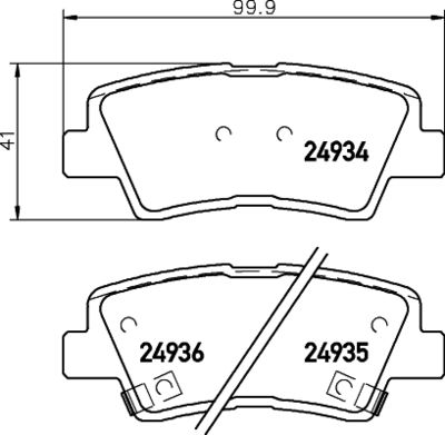 HELLA Bremsbelagsatz, Scheibenbremse (8DB 355 014-571)