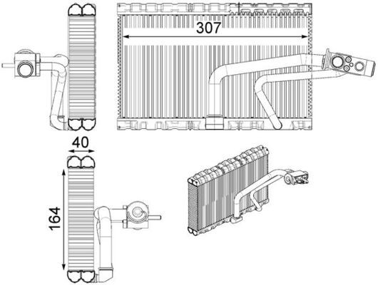 MAHLE Verdampfer, Klimaanlage (AE 114 000P)