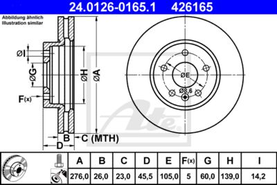 ATE Bremsscheibe (24.0126-0165.1) Thumbnail