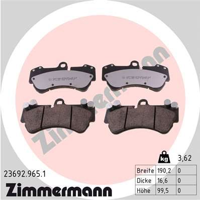 ZIMMERMANN Bremsbelagsatz, Scheibenbremse (23692.965.1)