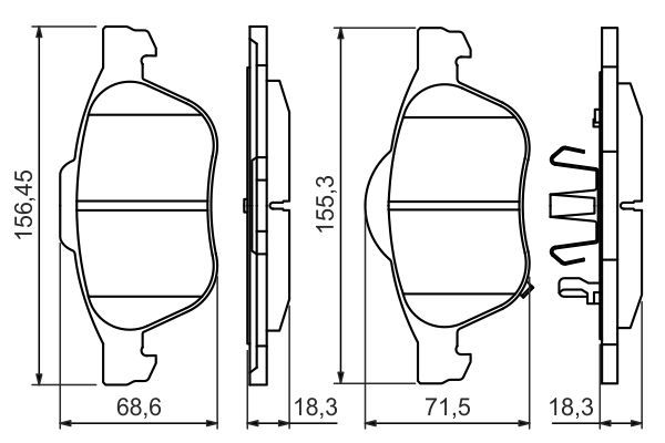 BOSCH Bremsbelagsatz, Scheibenbremse (0 986 494 485) BOSCH Bremsbelagsatz, Scheibenbremse (0 986 494 485)