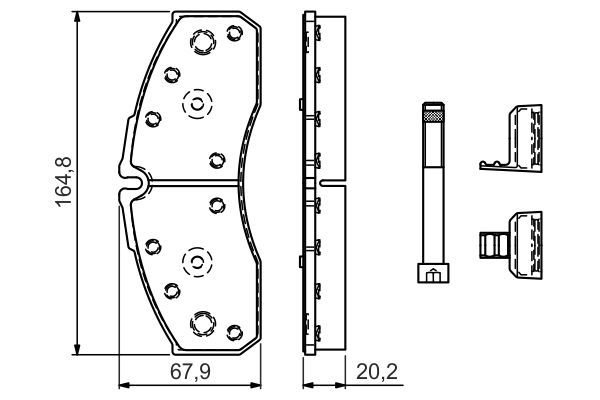 BOSCH Bremsbelagsatz, Scheibenbremse (0 986 494 548)
