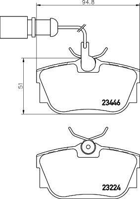 HELLA Bremsbelagsatz, Scheibenbremse (8DB 355 018-571)