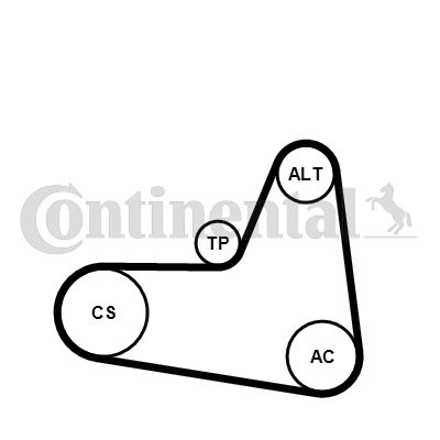 CONTINENTAL CTAM Keilrippenriemensatz (6PK1045K2)