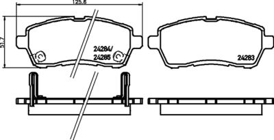 HELLA Bremsbelagsatz, Scheibenbremse (8DB 355 014-001)