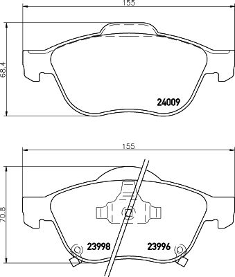 HELLA Bremsbelagsatz, Scheibenbremse (8DB 355 011-041)