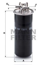 MANN-FILTER Kraftstofffilter (WK 735/1) Thumbnail