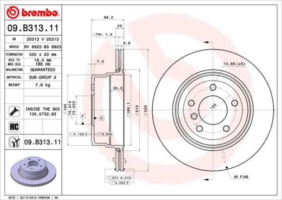 BREMBO Bremsscheibe (09.B313.11)