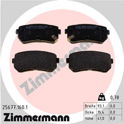 ZIMMERMANN Bremsbelagsatz, Scheibenbremse (25677.160.1)