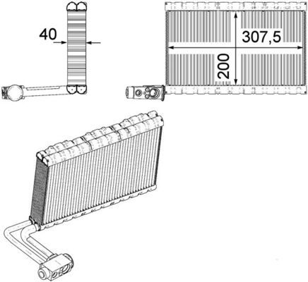 MAHLE Verdampfer, Klimaanlage (AE 109 000P) MAHLE Verdampfer, Klimaanlage (AE 109 000P)