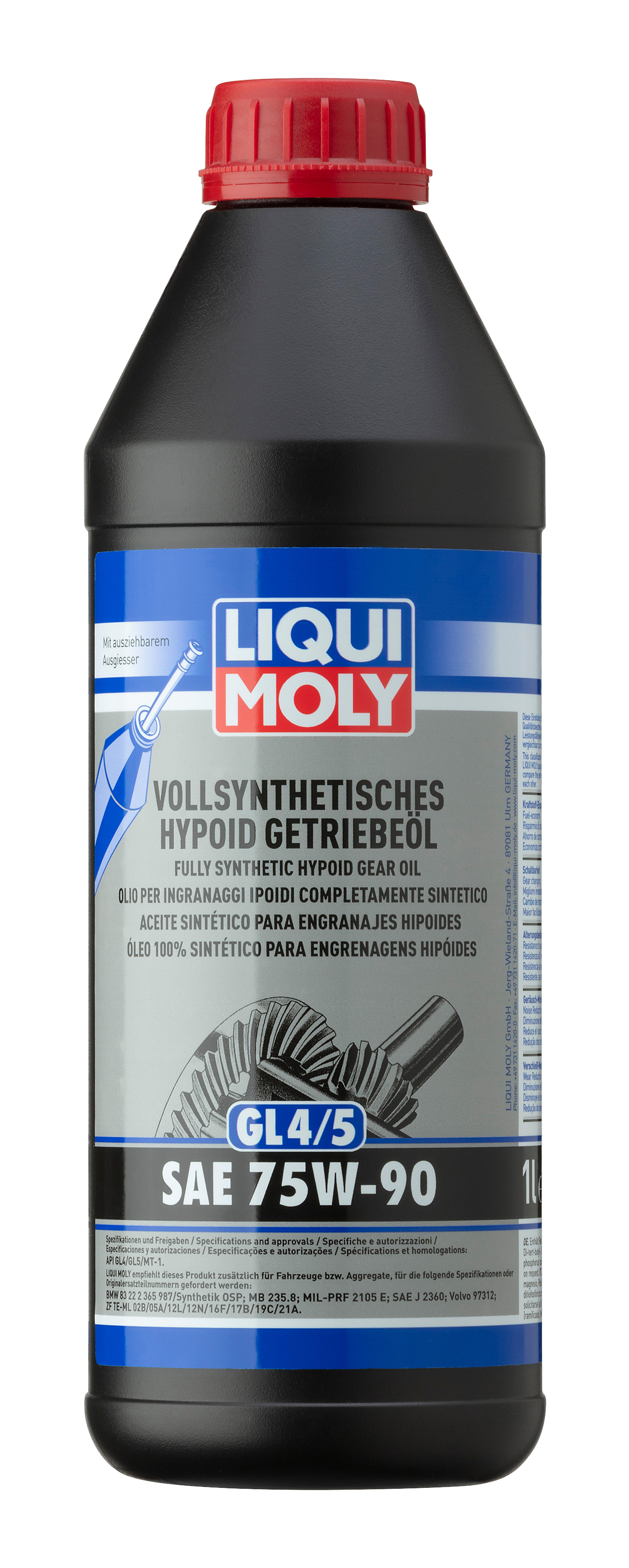 LIQUI MOLY Vollsynthetisches Hypoid Getriebeöl (GL4/5) 75W-90, 1 l (1024)