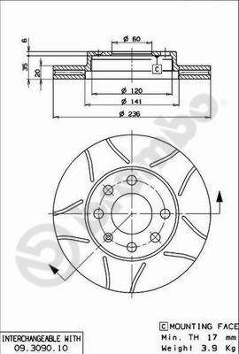 BREMBO Bremsscheibe (09.3090.75)