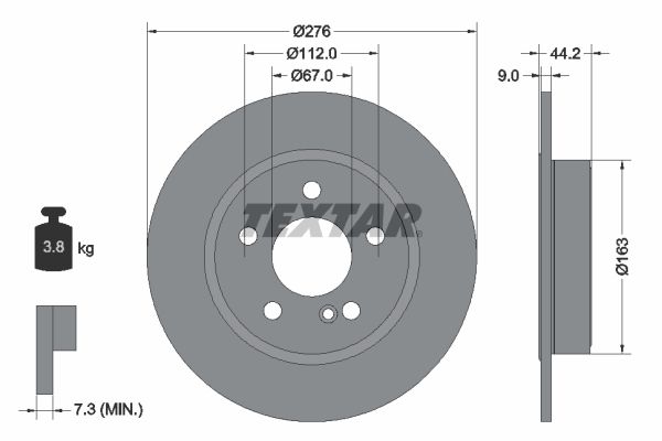 TEXTAR Bremsscheibe (92241303)