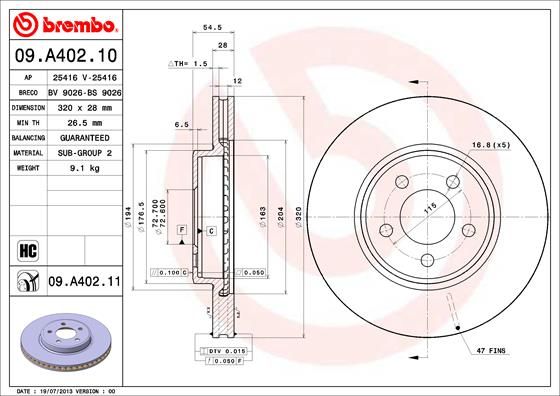 BREMBO Bremsscheibe (09.A402.11)