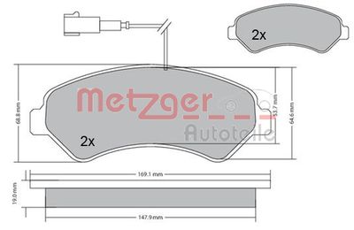 METZGER Bremsbelagsatz, Scheibenbremse (1170591)