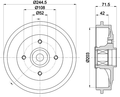 HELLA Bremstrommel (8DT 355 302-741) HELLA Bremstrommel (8DT 355 302-741)