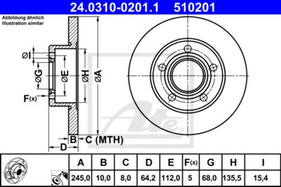 ATE Bremsscheibe (24.0310-0201.1)