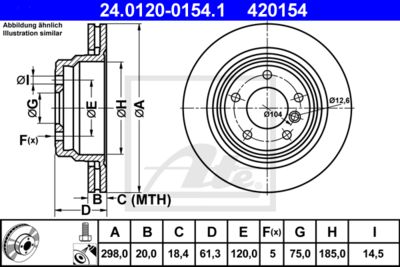 ATE Bremsscheibe (24.0120-0154.1) Thumbnail