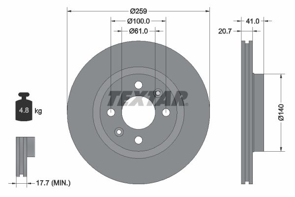 TEXTAR Bremsscheibe (92292103)