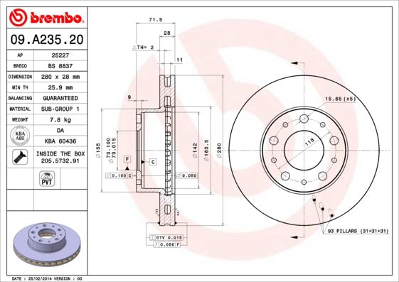 BREMBO Bremsscheibe (09.A235.20)