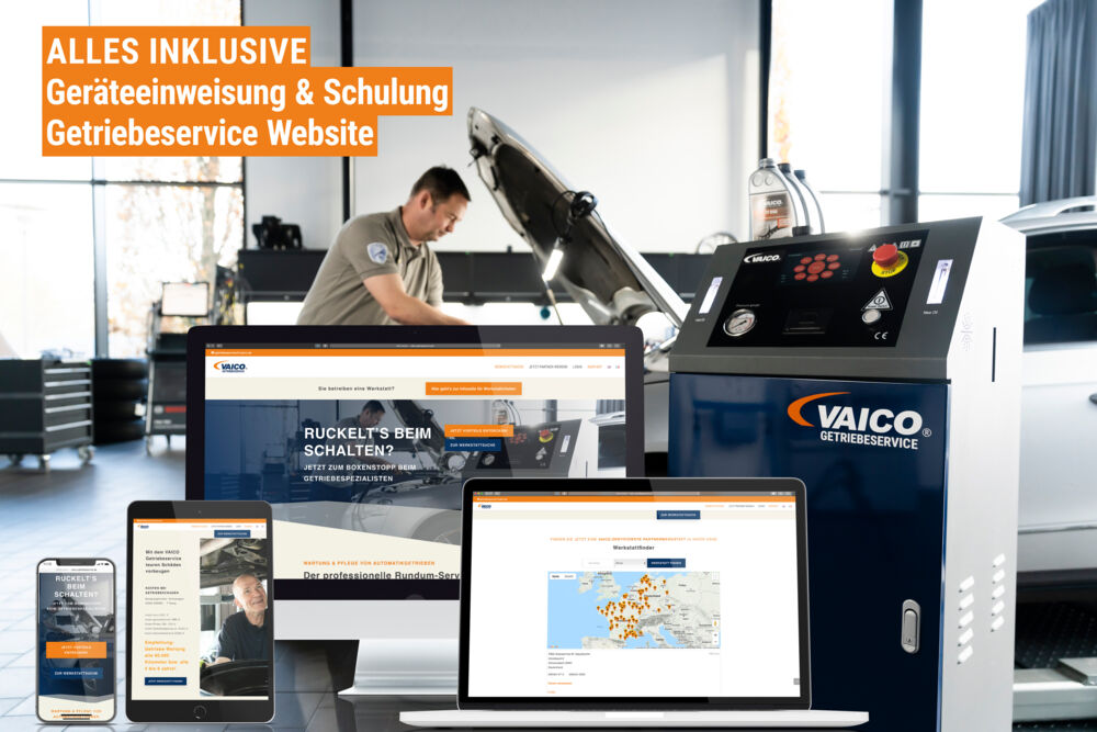 VAICO Automatikgetriebe Service-Station ExpertGear+ inkl. Einweisung, Marketingkonzept und umfangreiches Adaptersortiment