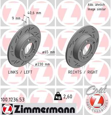 ZIMMERMANN Bremsscheibe (100.1236.53) 4250238777335 100.1236.53