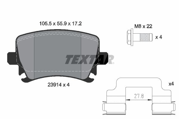 TEXTAR Bremsbelagsatz, Scheibenbremse (2391402)