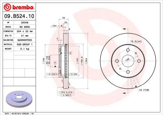 BREMBO Bremsscheibe (09.B524.10)