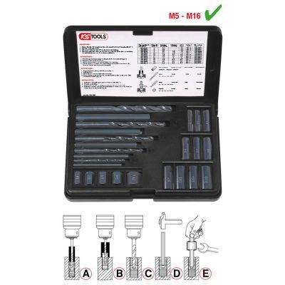 KS TOOLS Ausdrehwerkzeugsatz, Stehbolzen (150.1305)