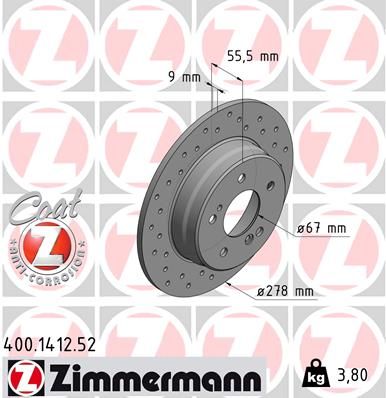ZIMMERMANN Bremsscheibe (400.1412.52)